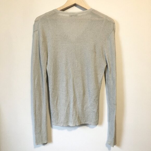 Vintage USA Made Anne Klein Silvery Button Down Cardigan + Camisole Set - Picture 3 of 16